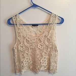 Imaginary voyage lace crop top